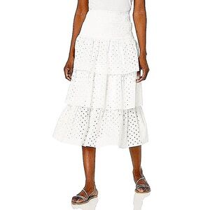 LIKELY x Revolve Hanner Eyelet Lace Tiered Midi Skirt, NEW